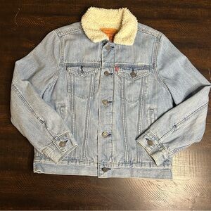 Levi’s Light Blue Denim Jacket with Sherpa Collar